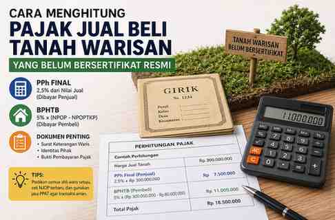 Cara Menghitung Pajak Jual Beli Tanah Warisan yang Belum Bersertifikat Resmi