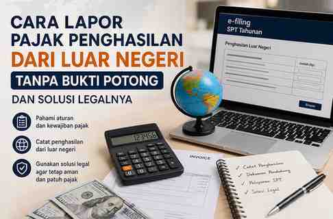 Cara Lapor Pajak Penghasilan dari Luar Negeri Tanpa Bukti Potong dan Solusi Legalnya