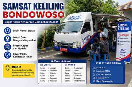 Jadwal dan Lokasi Samsat Keliling Bondowoso