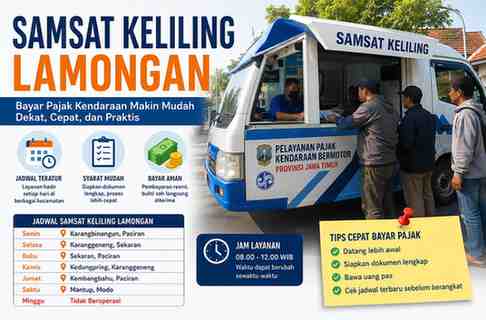 Jadwal dan Lokasi Samsat Keliling Lamongan