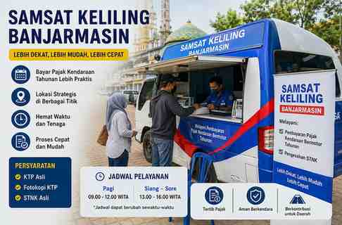 Jadwal Samsat Keliling Banjarmasin Hari Ini