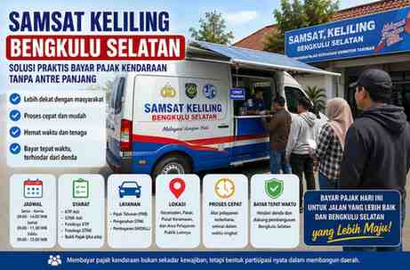 Jadwal Samsat Keliling Bengkulu Selatan Hari Ini