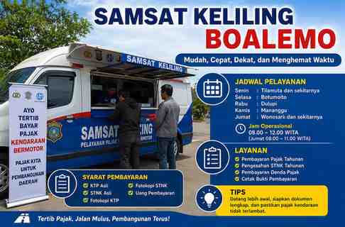 Jadwal Samsat Keliling Boalemo Hari Ini