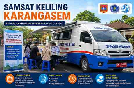 Jadwal Samsat Keliling Karangasem Hari Ini