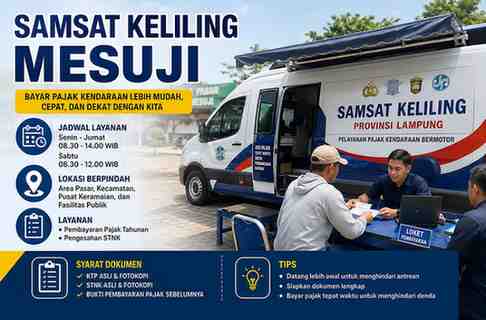 Jadwal Samsat Keliling Mesuji Hari Ini