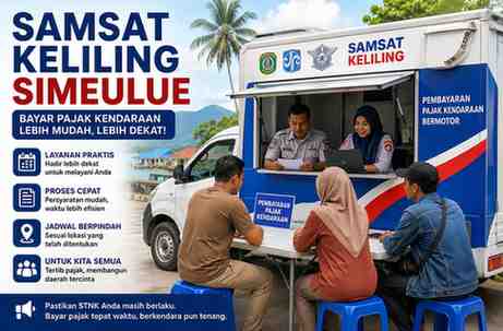 Jadwal Samsat Keliling Simeulue Hari Ini