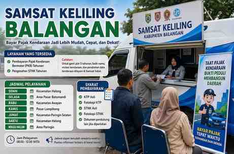 Jadwal dan Lokasi Samsat Keliling Balangan