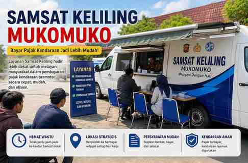 Jadwal dan Lokasi Samsat Keliling Mukomuko Hari Ini