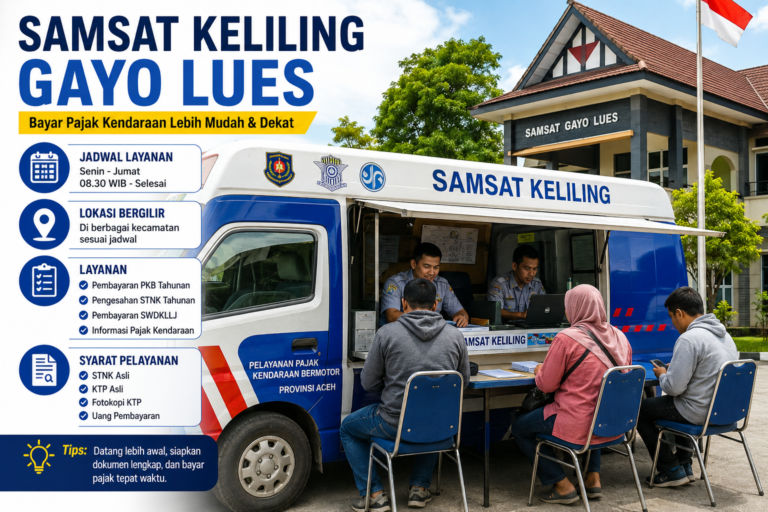Lokasi Samsat Keliling Gayo Lues