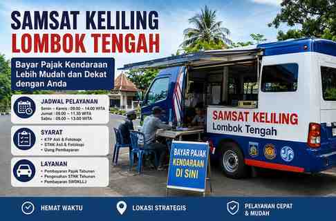 Lokasi Samsat Keliling Lombok Tengah Hari Ini
