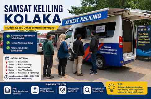 Lokasi dan Syarat Bayar Pajak Kendaraan di Samsat Keliling Kolaka
